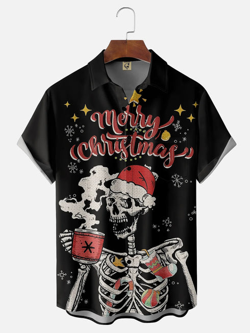 Men's Christmas Funny Graphic Short Sleeve Hawaiian Shirt